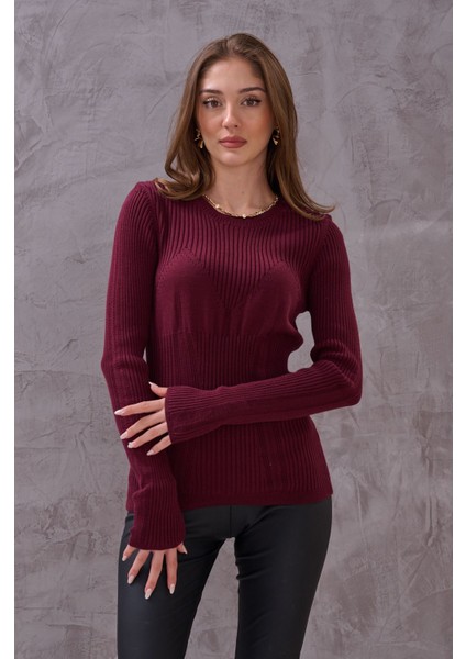 Kadın Göğüs Detaylı Vucudu Saran Fitilli Esnek Bluz modelleri