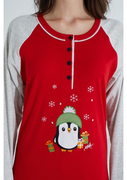 Pamuklu Kadın Pijama Takımı Kırmızı modelleri