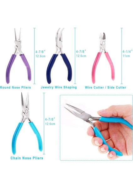 El Sanatları Için Iğne Burunlu Pense ile 4 Parça Takı Yapımı Araçları Seti (Yurt Dışından) modelleri