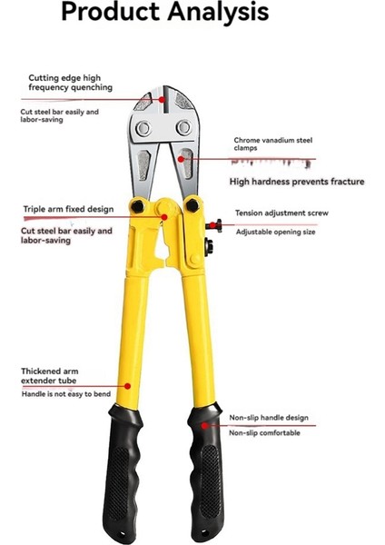 18 Inç Orta Cıvata Kesiciler Yumuşak Tutacaklı Kauçuk Ergonomik Saplar (Yurt Dışından)