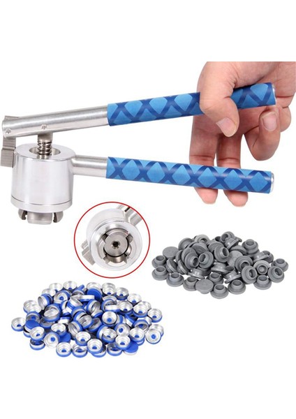 20MM Flip Flakon Kıvırıcı, 100 Adet Flip Kapak ve 100 Adet Kauçuk Tıpa (Yurt Dışından)