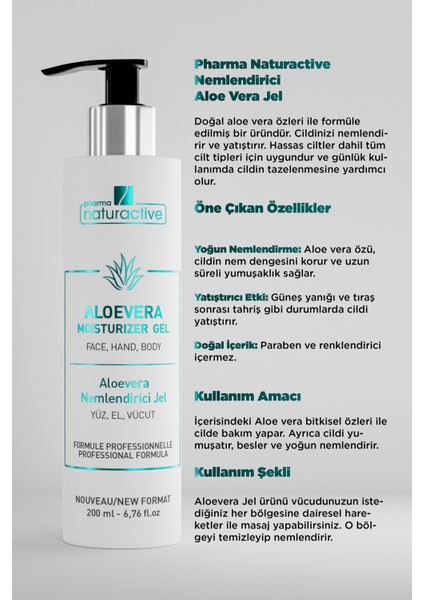 Aloevera Nemlendirici Jel, 200 ml fiyatları