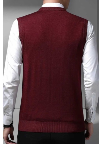 Erkek V Yaka Triko Tüylenmez Süveter Erkek Slim Fit Süveter indirimleri