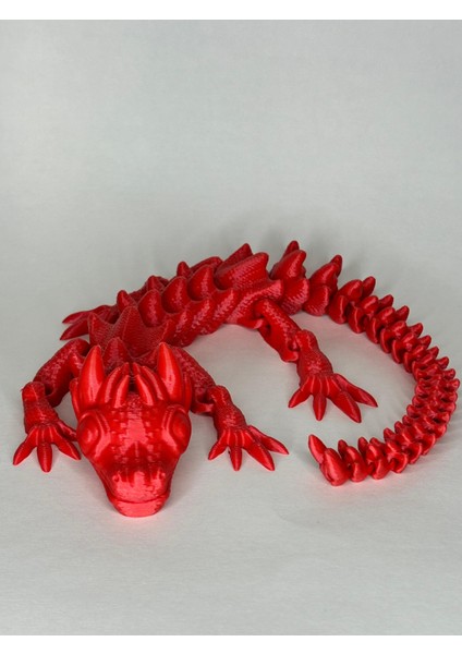 Hareketli Ejderha Oyuncak Kırmızı Dekorasyon (34 Cm)