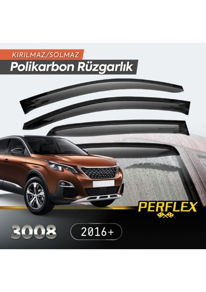 Peugeot 3008 2016+ Cam Rüzgarlığı V2 Düz