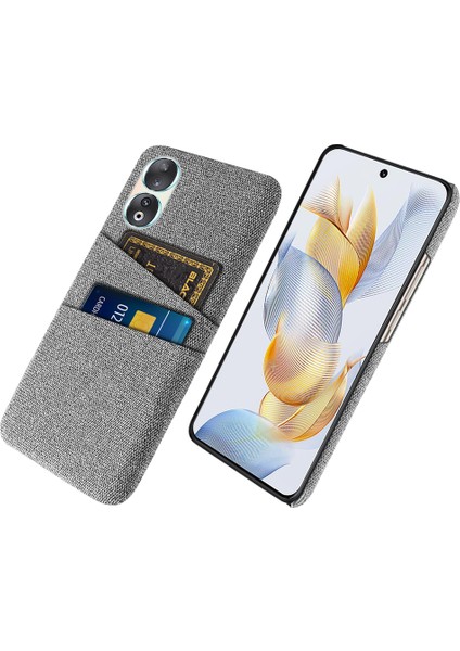 Honor 90 Sabit Pc + Kumaş Anti-Çizelge Telefon Kapağı Çift Kart Tutucu Telefon Kılıfı (Yurt Dışından)