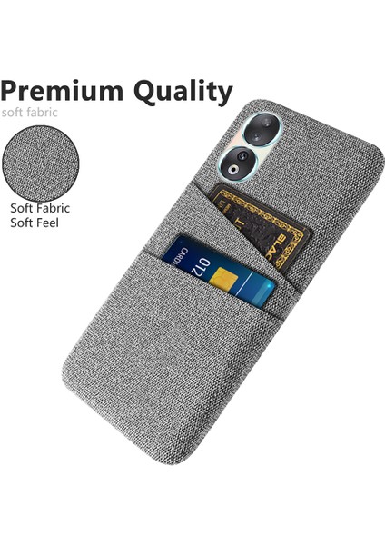 Honor 90 Sabit Pc + Kumaş Anti-Çizelge Telefon Kapağı Çift Kart Tutucu Telefon Kılıfı (Yurt Dışından) modelleri