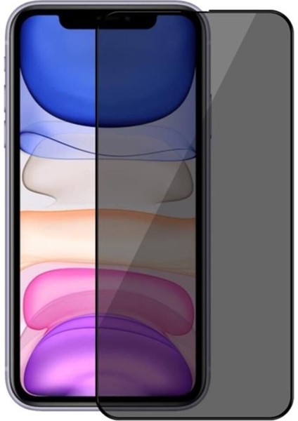 iPhone 11 Uyumlu Eco Privacy Hayalet Darbe Dayanıklı Tam Ekran Temperli Cam Ekran Koruyucu