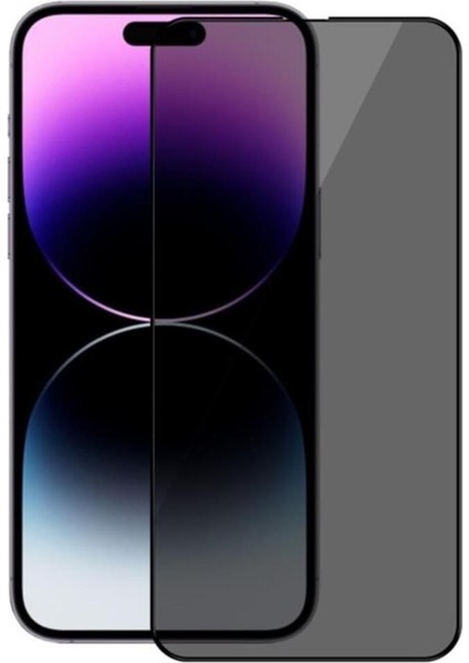 iPhone 14 Pro Max Uyumlu Eco Privacy Hayalet Dayanıklı Tam Ekran Temperli Cam Ekran Koruyucu