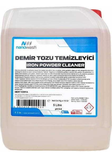 Demir Tozu ve Pas Temizleyici 5 Lt