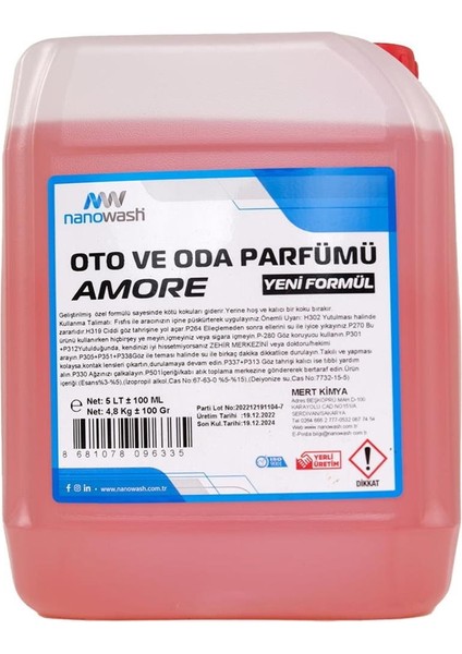 Oto ve Oda Parfümü Amore 5 Lt