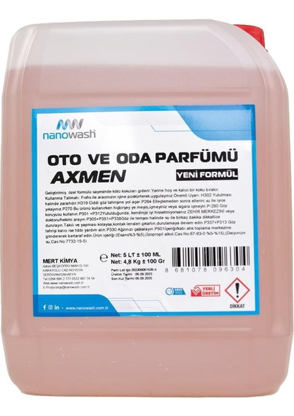 Oto ve Oda Parfümü Axmen 5 Lt