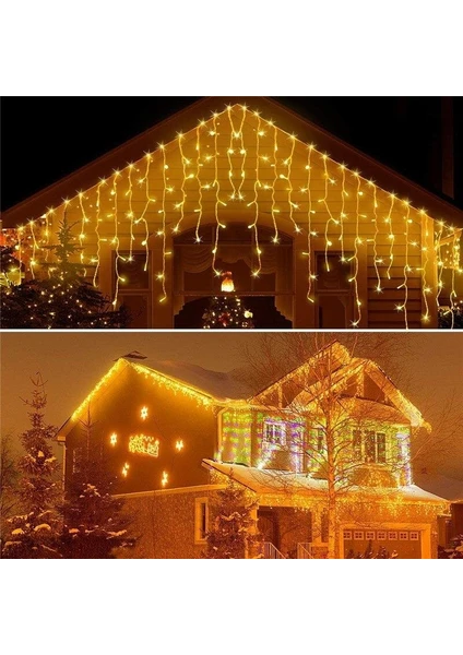 4 Metre 8 Fonksiyonlu Perde Led 96 Ledli 50x60x70cm Saçaklı Kablolu Fişli