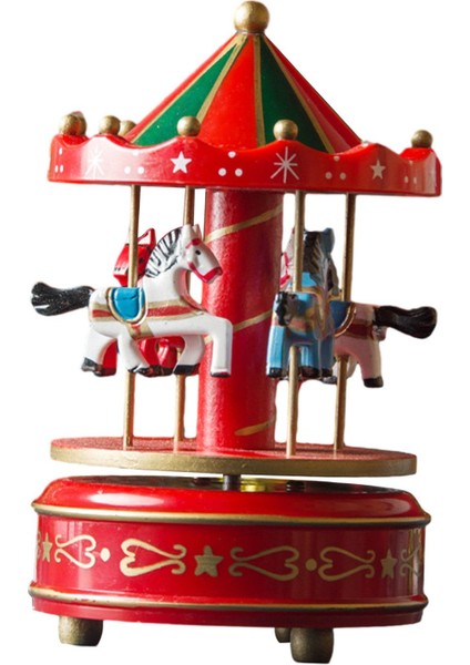 Ahşap Müzik Kutusu Noel El Sanatları Dekorasyonu Noel Parçası Kırmızı (Yurt Dışından) modelleri