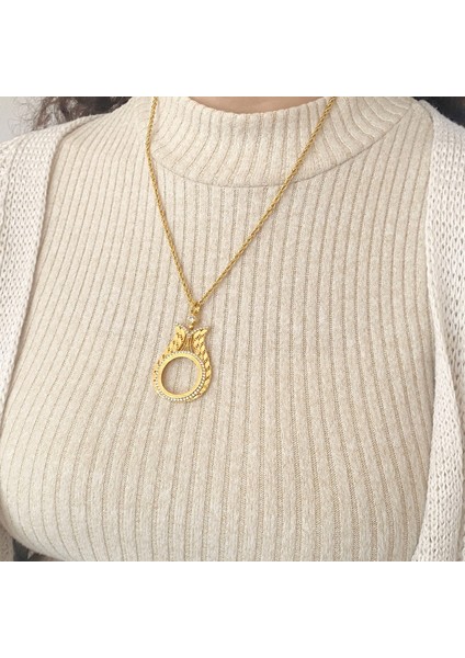 Bz Altın Kaplama Arpalı Lale Model Çeyrek Çerçeve Kolye Ucu TGR-361 fiyatları