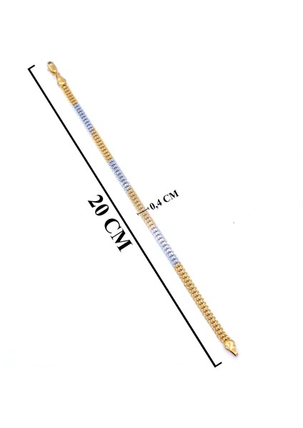 Bz Altın Kaplama Çift Renkli Unisex Zincir Bileklik indirimleri