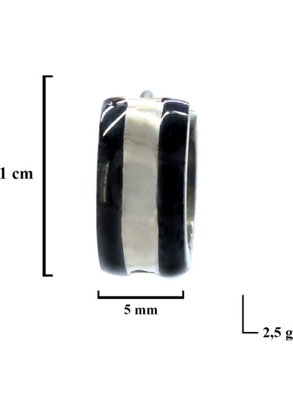 Bz 316L Çelik Siyah Kalın Halka Küpe UNK-702 fırsatları
