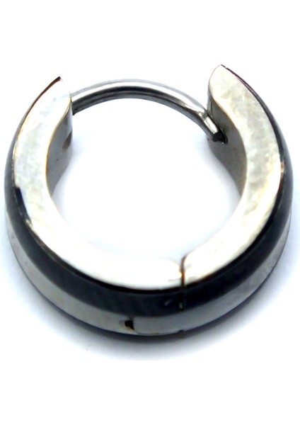 Bz 316L Çelik Siyah Kalın Halka Küpe UNK-702 indirimleri