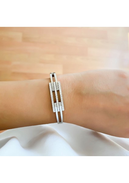 Bz 316L Çelik Kadın 2 Kollu Lazer Işlemeli Kaburga Kelepçe BLZ-336 fiyatları