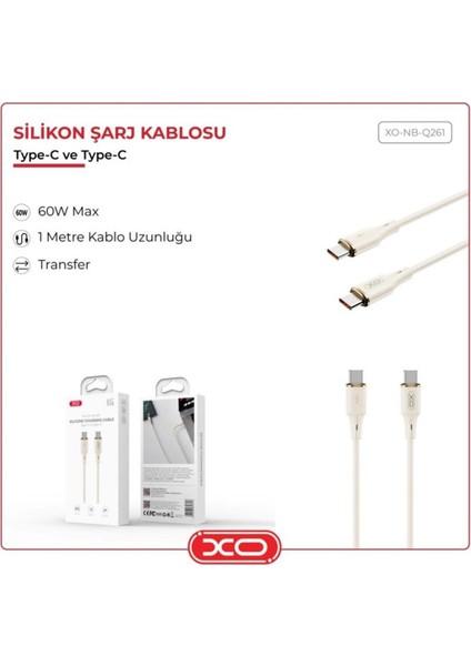 60W Pd Fast Hızlı Usb-C Type-C Kırılma Ezilme Engelleyici Tasarım Data Şarj Veri Kablosu NB-Q261