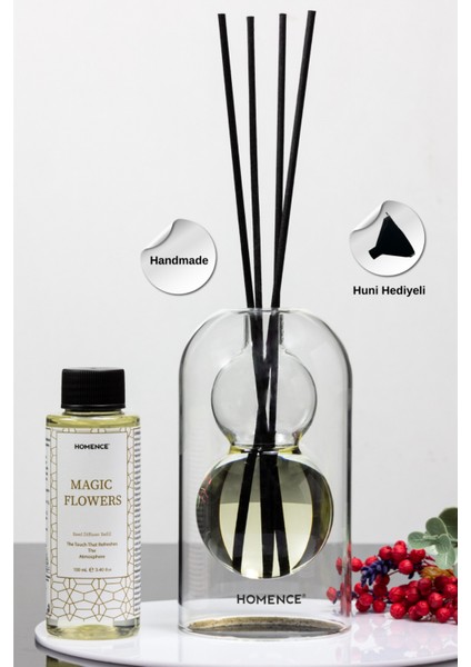 Magic Flowers Sihirli Çiçekler Çiçeksi Bambu Çubuklu Oda Kokusu Dekoratif Şişeli 100ML Refill