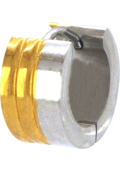 Bz Altın Kaplama Çift Renk Kalın Halka Küpe UNK-722