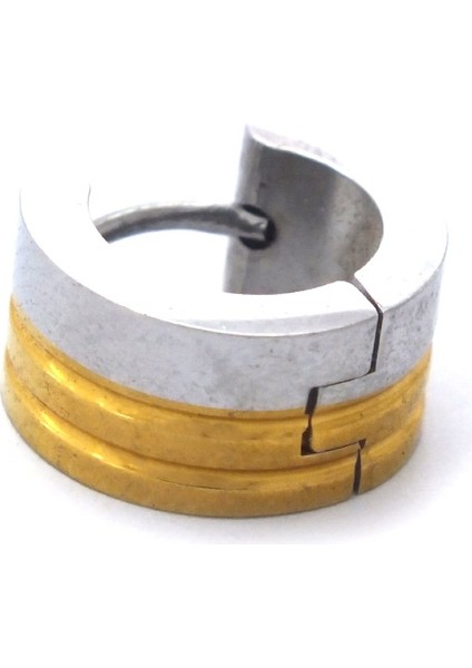 Bz Altın Kaplama Çift Renk Kalın Halka Küpe UNK-722 indirimleri