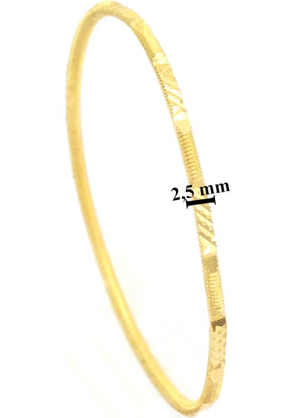 6 Adet 22 Ayar Altın Kaplama Çelik Desenli Ajda Bilezik - BSET-123 fırsatları