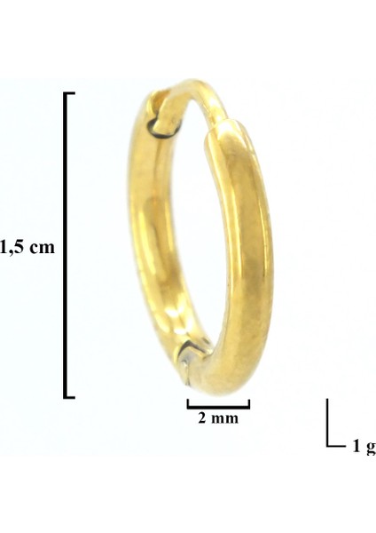 Bz Altın Kaplama 1,5 cm Halka Küpe UNK-709 fırsatları