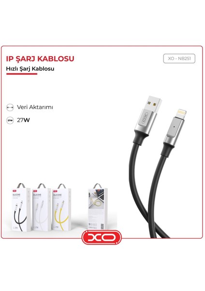 6A Fast Hızlı Quick USB To Lightning iPhone iPad Uyumlu Metal Uçlu Data Veri Şarj Kablosu NB251