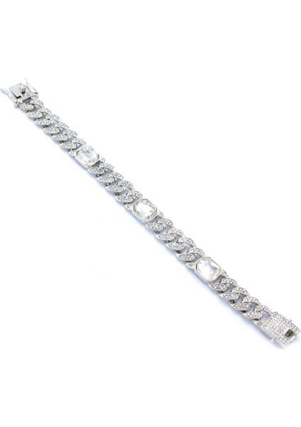 316L Çelik Sonsuzluk Desenli Figaro Model Zirkon Taşlı Bileklik BLK-913