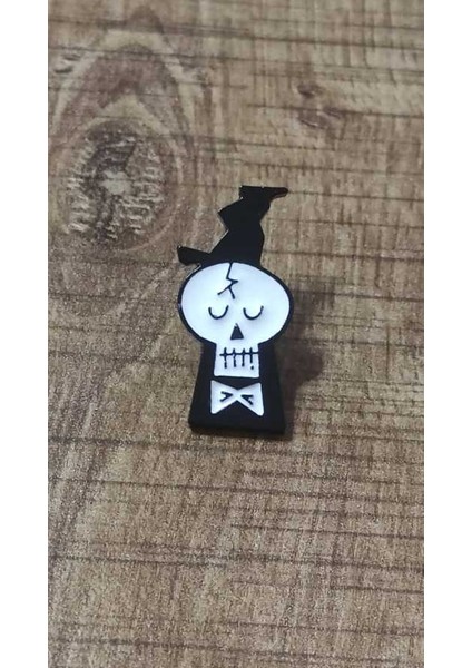 Ampül Iskelet Rozet. Mineli, Metal. Cadılar Bayramı, Halloween Rozet. Broş, Pin.