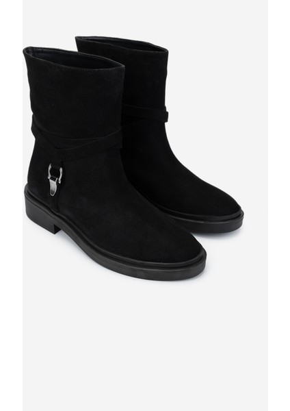 Kadın Siyah Süet Düz Bot 1075 Ella-09 Bn Bot SK24-25 Sıyah Suet fiyatları