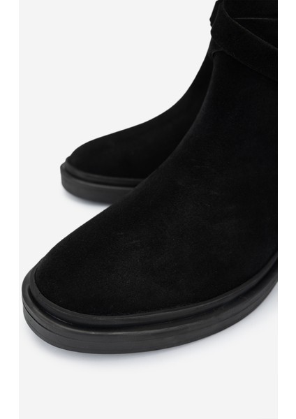 Kadın Siyah Süet Düz Bot 1075 Ella-09 Bn Bot SK24-25 Sıyah Suet modelleri