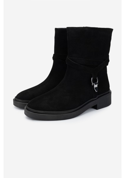 Kadın Siyah Süet Düz Bot 1075 Ella-09 Bn Bot SK24-25 Sıyah Suet indirimleri