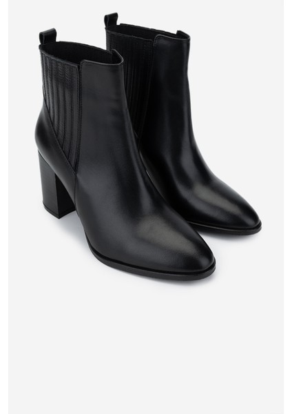 Kadın Siyah Deri Topuklu Bot 1075 012171-10 Bn Bot SK24-25 Sıyah Dr fiyatları