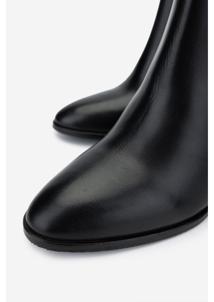 Kadın Siyah Deri Topuklu Bot 1075 012171-10 Bn Bot SK24-25 Sıyah Dr modelleri