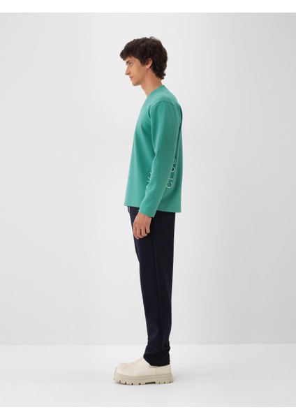 Erkek Lacivert Pamuk Dokulu Regular Fit Sweat Pantolon modelleri