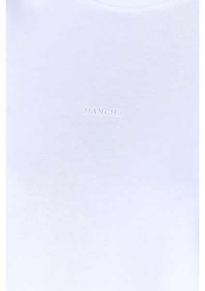 Beyaz Kalın Soft Dokulu Enjeksiyon Minimal Baskı Detaylı Oversize %100 Pamuk Unisex T-Shirt | 5397 fiyatları