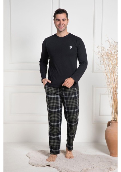 Mecit 3083 Yeşil Ekoseli Büyük Beden Erkek Pijama Takımı