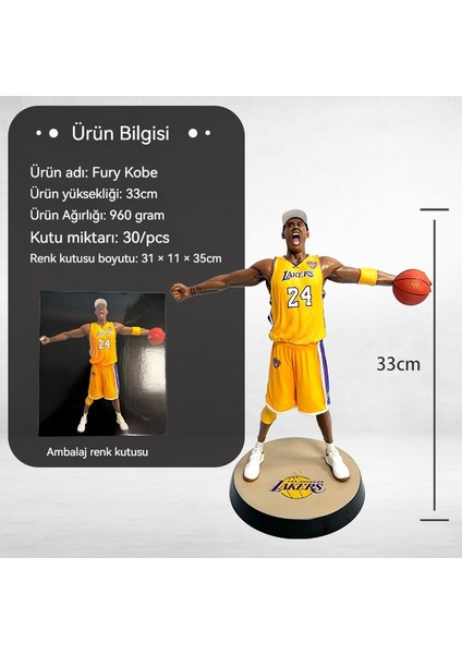 Basketbol Yıldızı Siyah Mamba Kobe Figürden 330MM Daha Yüksektir (Yurt Dışından)