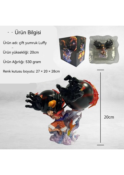 Gk Çift Yumruklu Luffy Figürü Yüksekliği 200MM (Yurt Dışından)