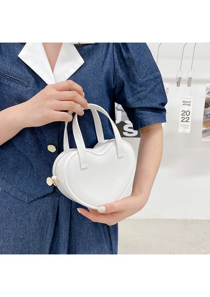 Çok Yönlü Şeftali Kalp Mini Omuz Eğik Kadın Çantası (Yurt Dışından) modelleri