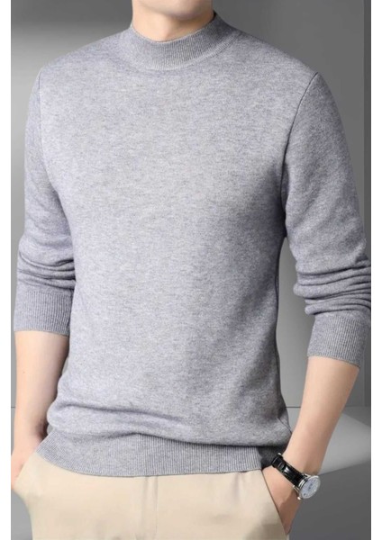 Erkek Tüylenmeyen Yarım Boğazlı Triko Kazak Yarım Balıkçı Triko Kazak