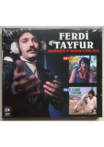 Ferdi Tayfur Derbeder & Merak Etme Sen Çift CD (Jelatininde Orjnal Dönem Baskı Cd)