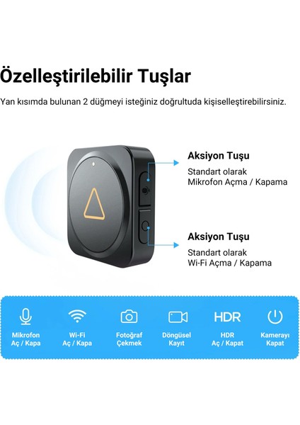 Tüm Kamera Serileri Için BTR200 Kablosuz Bluetooth Uzaktan Kumanda