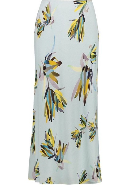 Sport Turkuaz Desenli Midi Boy Viskon Etek fırsatları