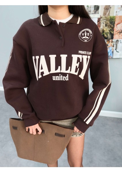 Polo Yaka Şardonlu Valley Sweatshirt