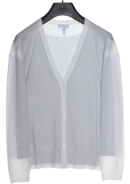 Sport Metalik Sim Baskılı Şeritli V Yaka Normal Boy Hırka