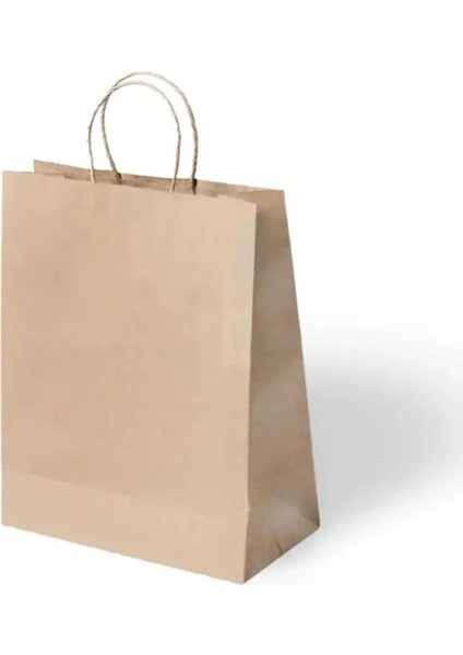 Naturel Büküm Saplı Kraft Çanta 24 Adet 34 x 21 x 42 cm